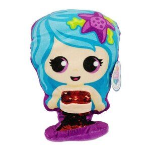 Nanco Mermaid Doll 11 inch Plush Blue Hair Red Sequin Stuffed Animal Pillow Toy